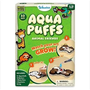 Skillmatics 3D Art Kit - Aqua‎ Puffs Animals, Stocking Stuffers, Paint by Number